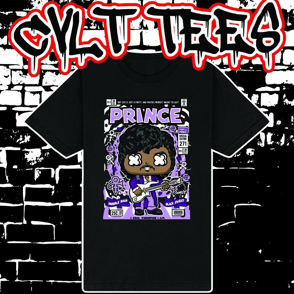 Prince Purple Rain Comic Book Cover style Tee ~ 100% Cotton Unisex T-Shirt XXXXL