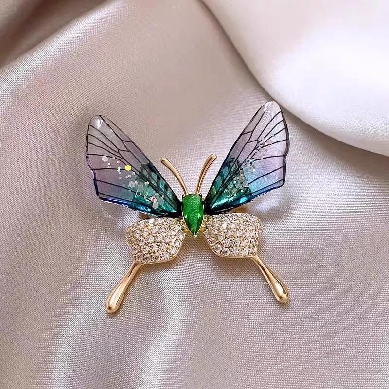 Butterfly Micro Inlaid Rhinestone Brooches For Women High Grade Elegant Brooch Pins Jewelry Party Gifts