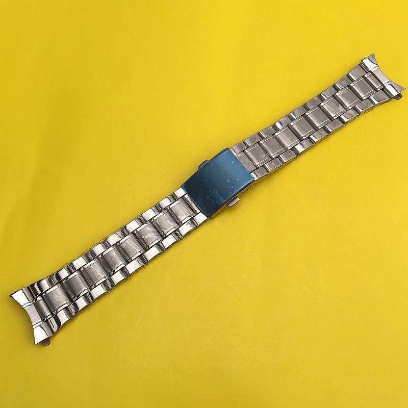 

Дуга из нержавеющей стали, обернутая по краю, изогнутый ремешок с мужской двусторонней складной застежкой-самолетом, часовая цепочка 22mm (Curved Interface) серебряный