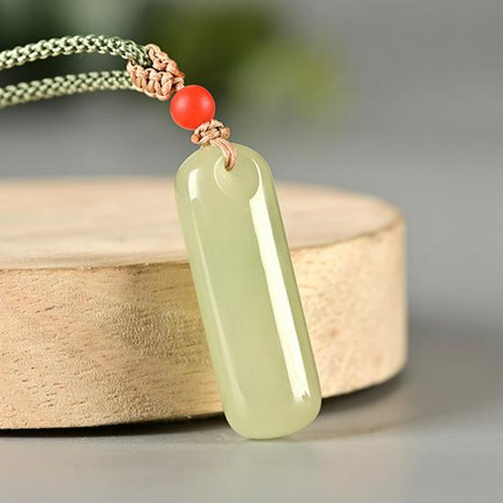 Unisex Clear Hotan Jade Peace Pendant with Certificate
