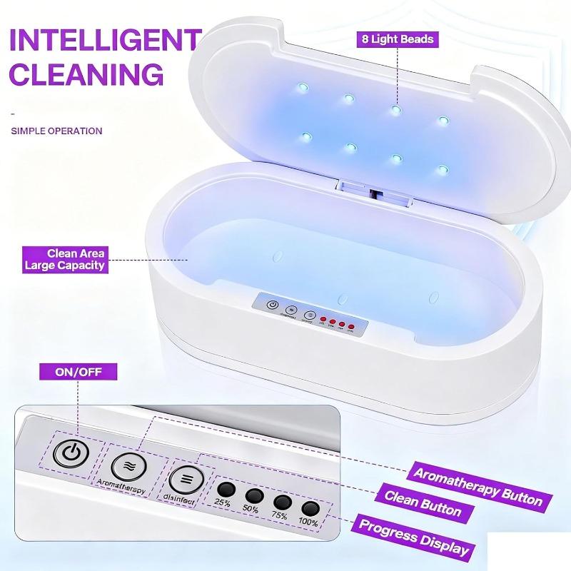Multifunctional Cleaning Box, Portable USB Cleaning Box for Nail Manicure Make Up Tools,Jewelry,Tattoo Supplies Cleaning