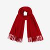 Red 100% wool scarf, simple autumn and winter atmosphere, scarf, high-end sense, versatile shawl 2025 gift
