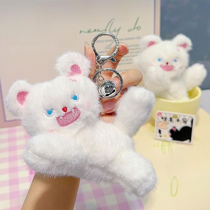 Angry Jinnew Creative Toothed Cat With Magnetic Attraction Keychain Bag Earphone