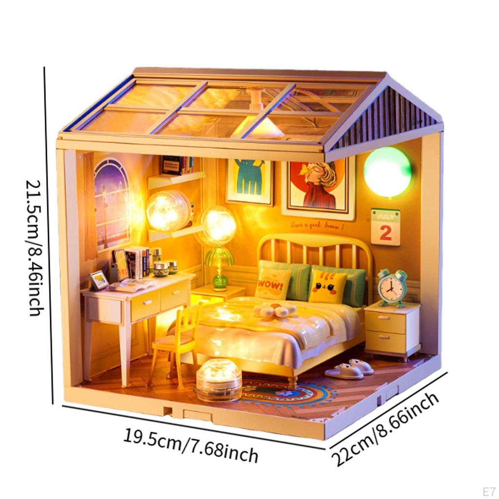 Craft Doll Houses with Furniture Tiny House Diorama for Teens And Kids