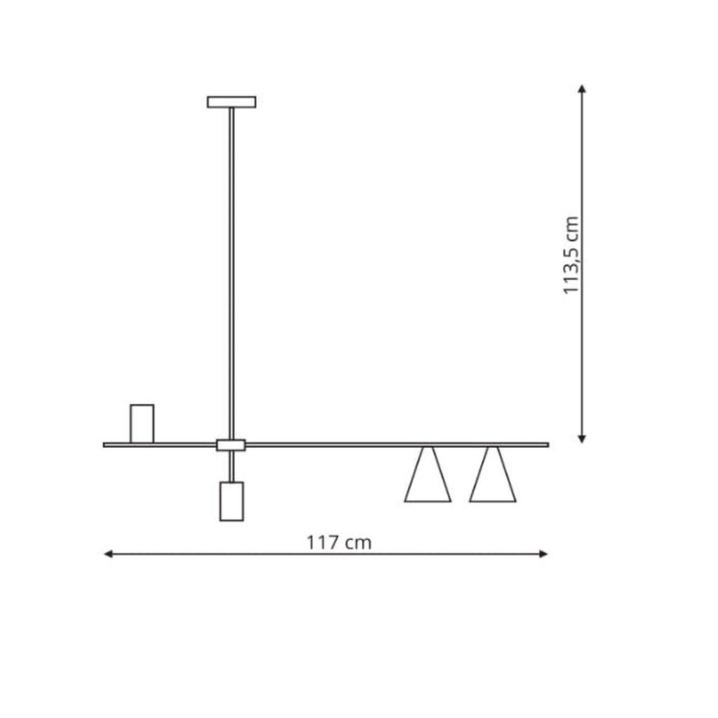 Lampa Wisząca Arizona 4 Gu10 Czarny Light Prestige Lp-074/4Pl Bk/Gd