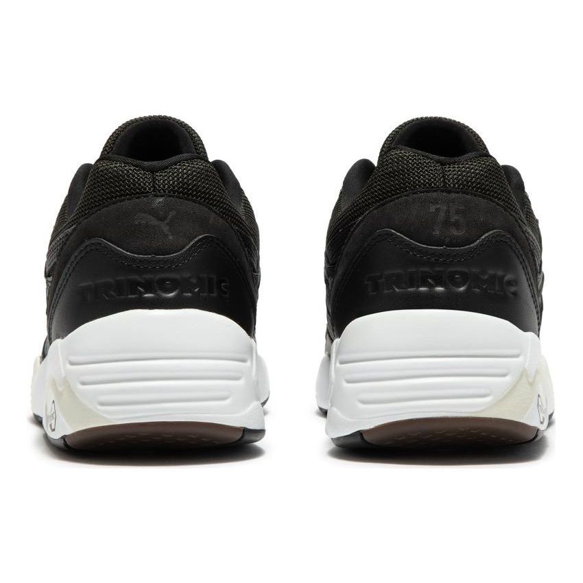 Puma R698 75Y Prm Fabric Leather Sneakers Comfortable Low-Top Lifestyle Shoes Unisex Sneakers Black White 393403-01