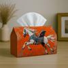 1pc Tissue Box Holder Featuring a Beautiful Equestrian Design of a Galloping Horse, Made from Durable Polyester, Perfect for Use In The Kitchen, Livin