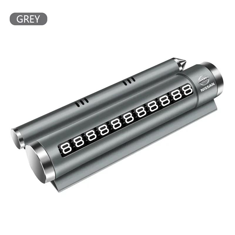 Metal Car Temporary Parking Card Rotate Phone Number Plate Aluminum Stickers For Nissan Nismo Micra Qashqai Altima Maxima Sentra