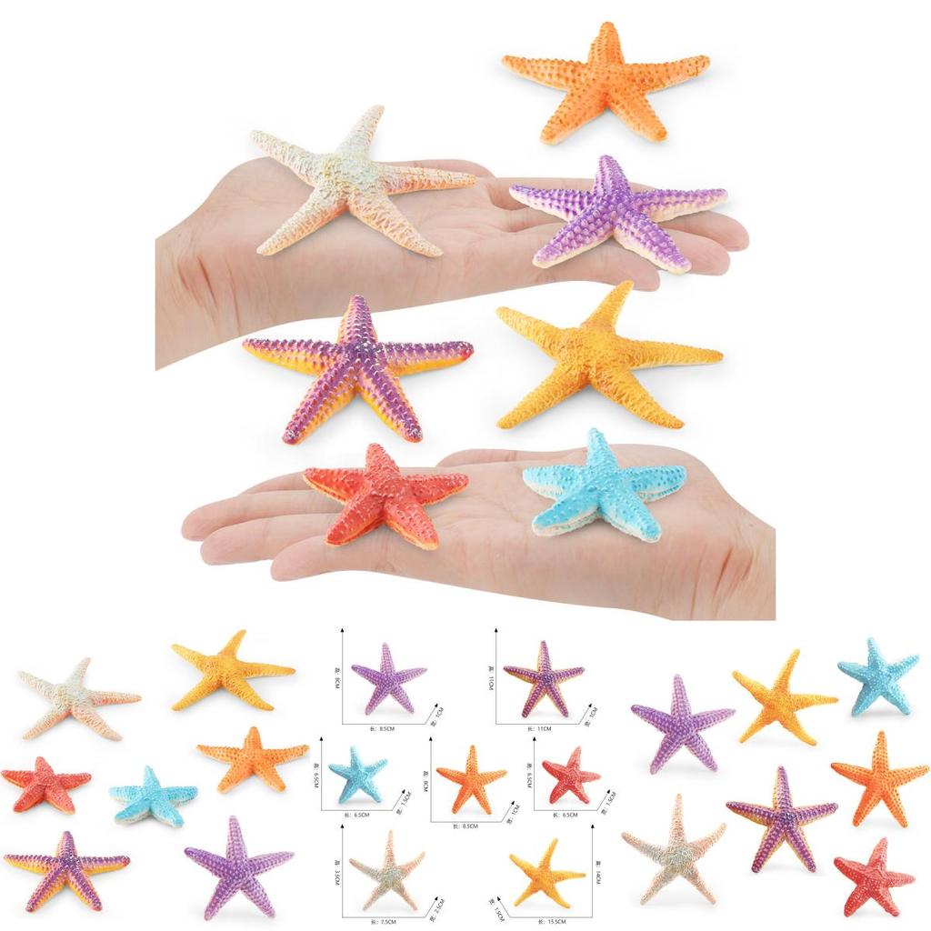 Lifelike Five-point Starfish Figurine Pvc Static Model Perfect For Beach Theme Decor