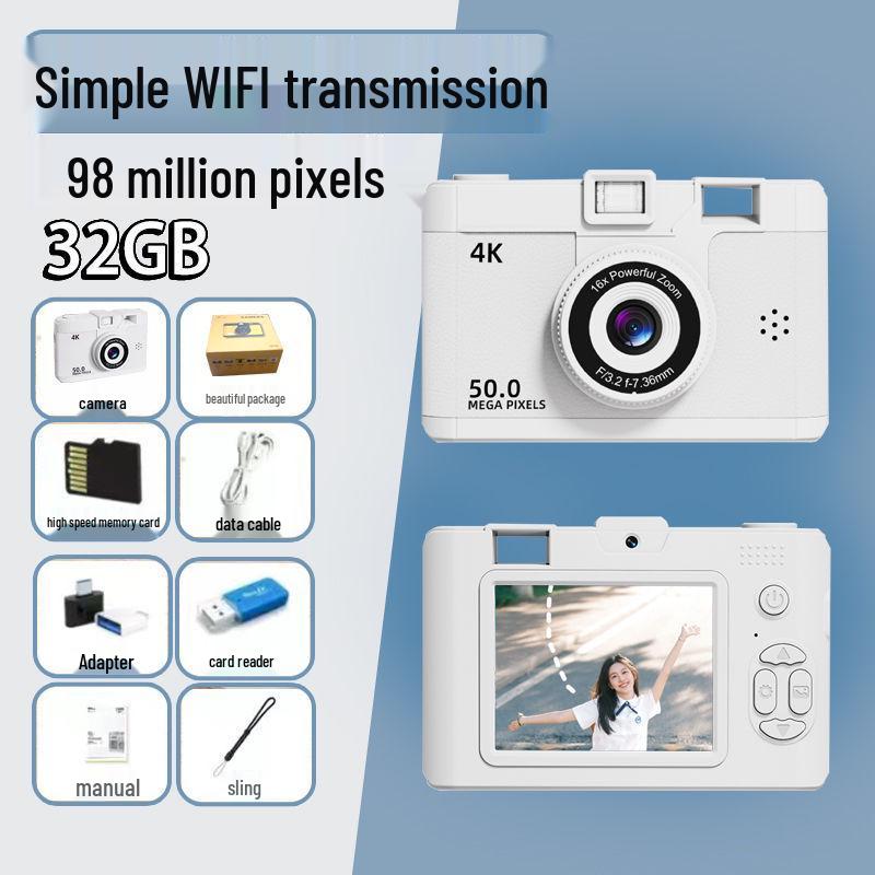 9800W Retro Digitalkamera mit Dual-Objektiv: HD-Foto & Video für Studenten