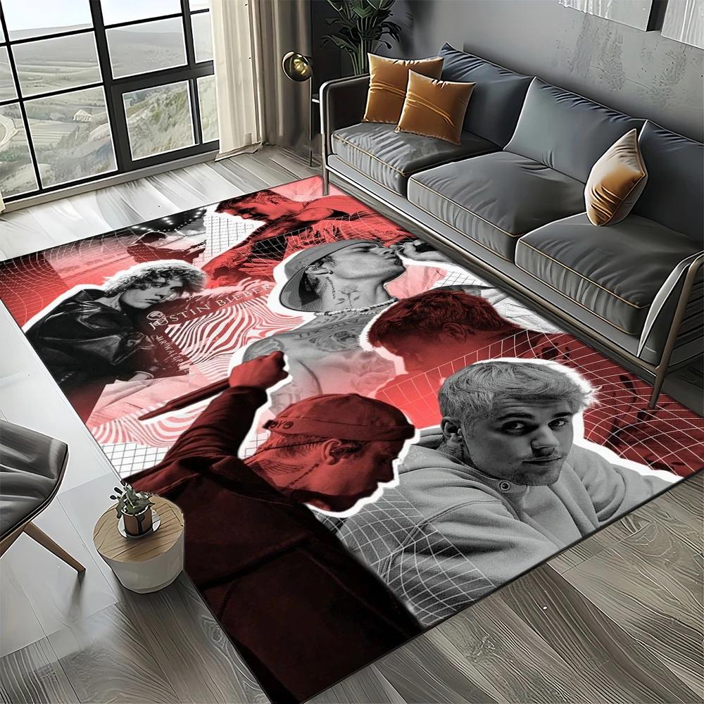 2025 New Style Justin Drew Bieber Singer 3D Carpet Rug for Living Room Bedroom Home Sofa Decoration,Kid Play Non-slip Floor Mat