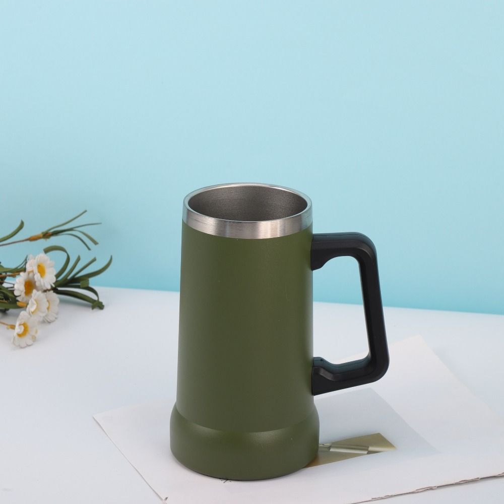 Tazza d'Acqua con Manico Tazza da Birra in Acciaio Inossidabile Tazza Termica Portatile