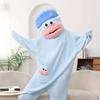 Grappige Draagbare Grote Mond Onesie Pyjama voor Kinderen, Volwassenen, Gezellige Fleece Huis Kleding, Met Capuchon Zacht Pluche Eendelig Jumpsuit