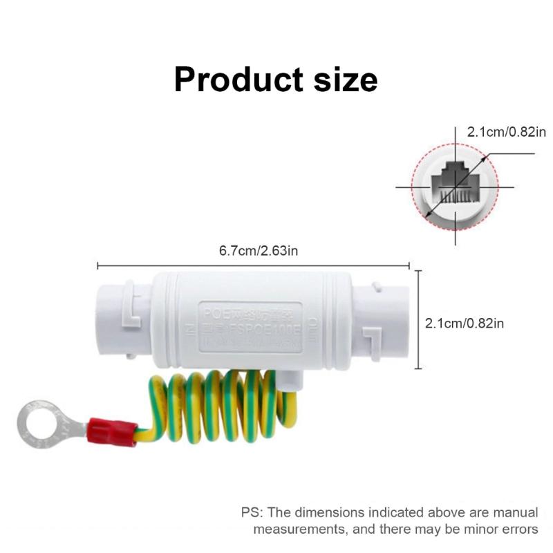 Gigabit PoE Networks Arrester, RJ45 Gigabit Networking Surge Protector Outdoor Waterproof,Stable Connectivity