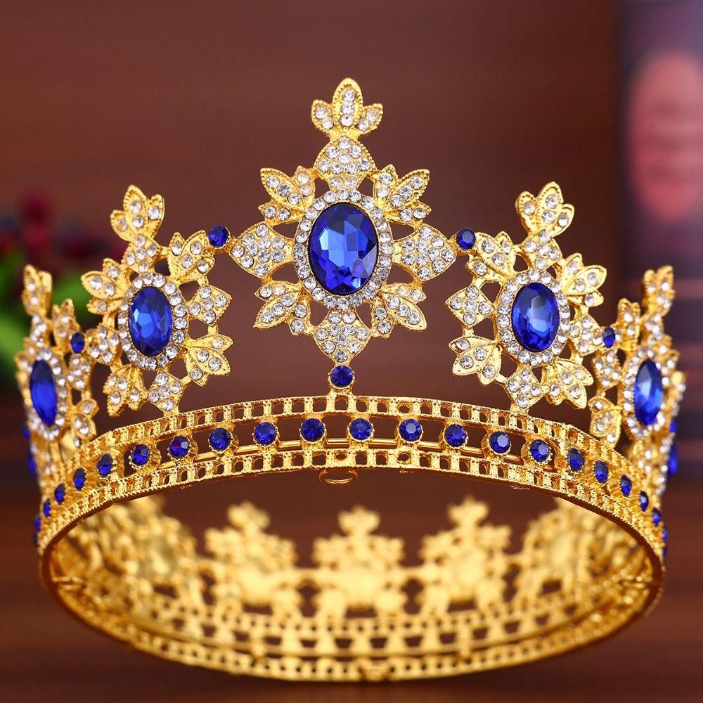 Elegant Baroque Queen Tiaras Luxury Wedding Head Wear Trendy Women Hair Hoop  Stage Performances