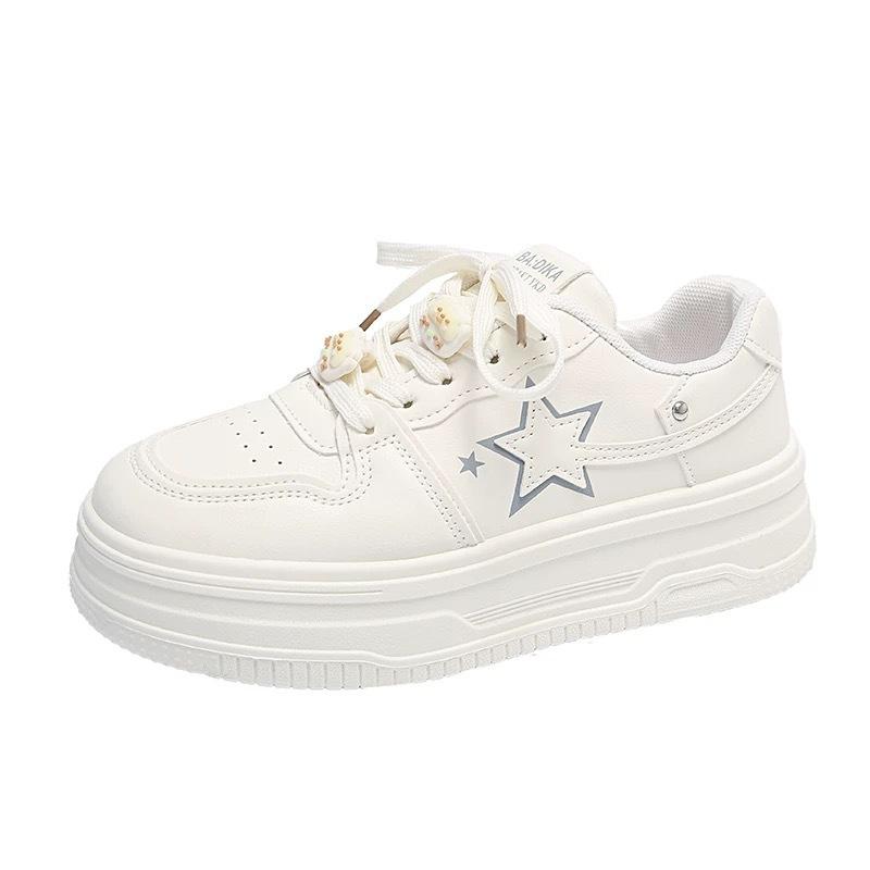 Sports little white shoes women's 2025 autumn new soft-soled muffin board shoes versatile thick-soled star-increasing casual shoes women