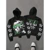 Unisex Übergroßer Kapuzenpullover Mit Abstraktem Grafikdruck Streetwear Lockere Passform Langarm Pullover