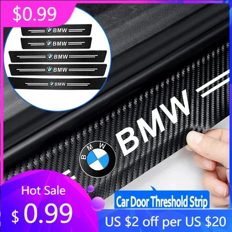 BABC1 For BMW Car Door Carbon Fiber Sill Protector Stickers For BMW E91 E30 E34 E53 E61 E62 E93 G30 G20 G05 G11 E48 Series i3 i4 G07