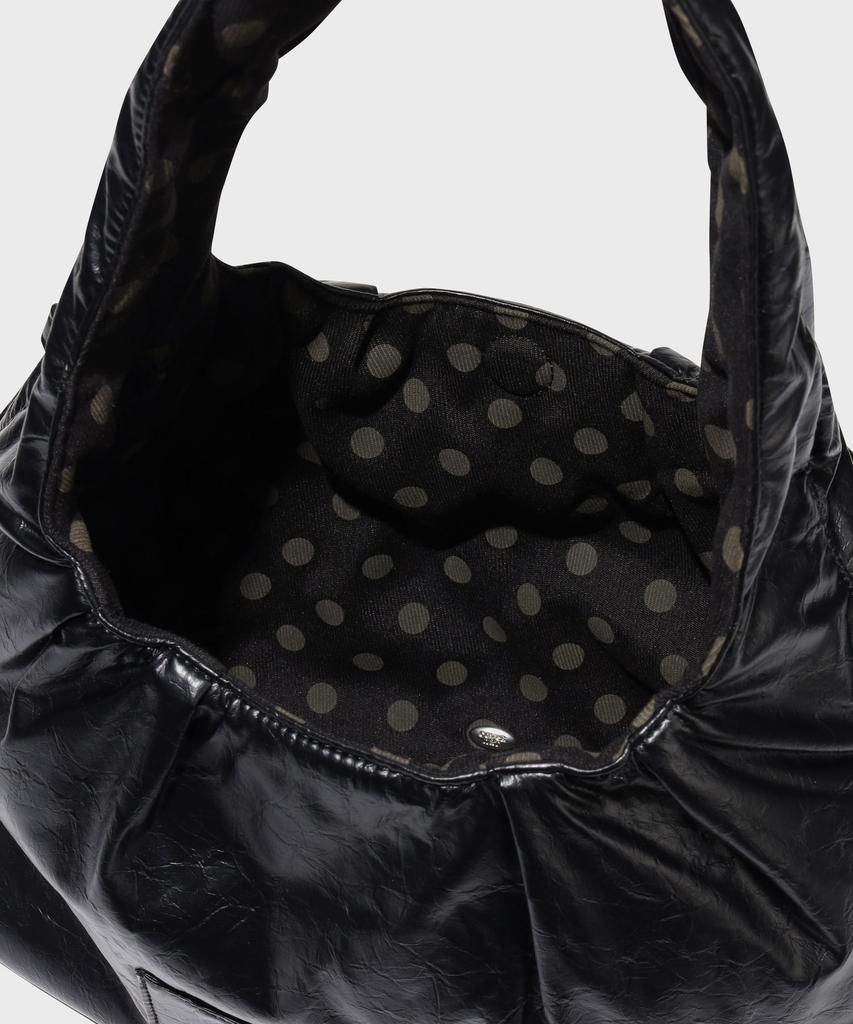Covernat Woman Clover Heart Reversible Dot Shopper Bag Black