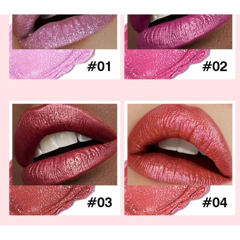 Pudaier - Shining Metallic Pearlescent Lipstick - 10 Colors