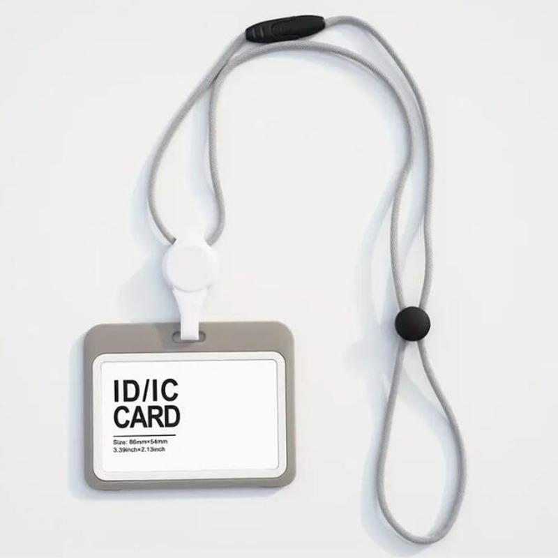 1/2 Stück ID-Zubehör mit Lanyard Ausweishalter Transparent Verstellbar Ausweishalter Tragbarer Kartenhalter