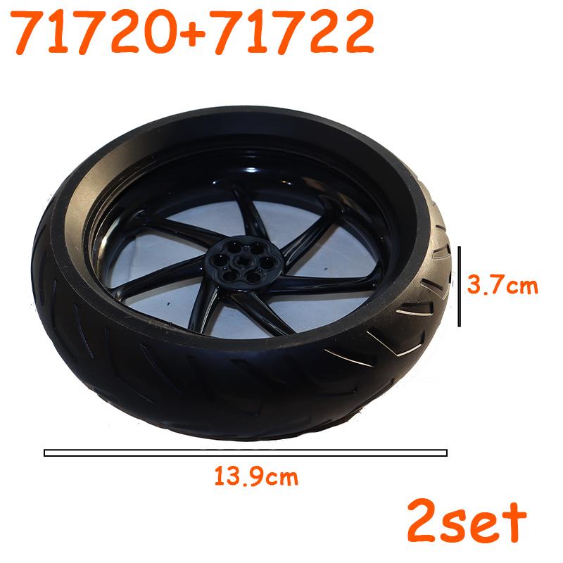 Full-size Tire Wheel Cross Hole Set Car Truck Wheels Hub Technical Bricks MOC Motorcycle Tyre & Rim Construction Building Blocks