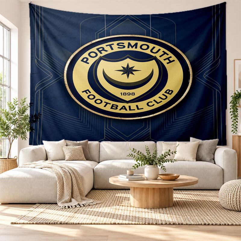 Portsmouth FC Wall Tapestry, Soft Fabric Wall Hanging, Decorative Backdrop For Bedroom Home Wall Art