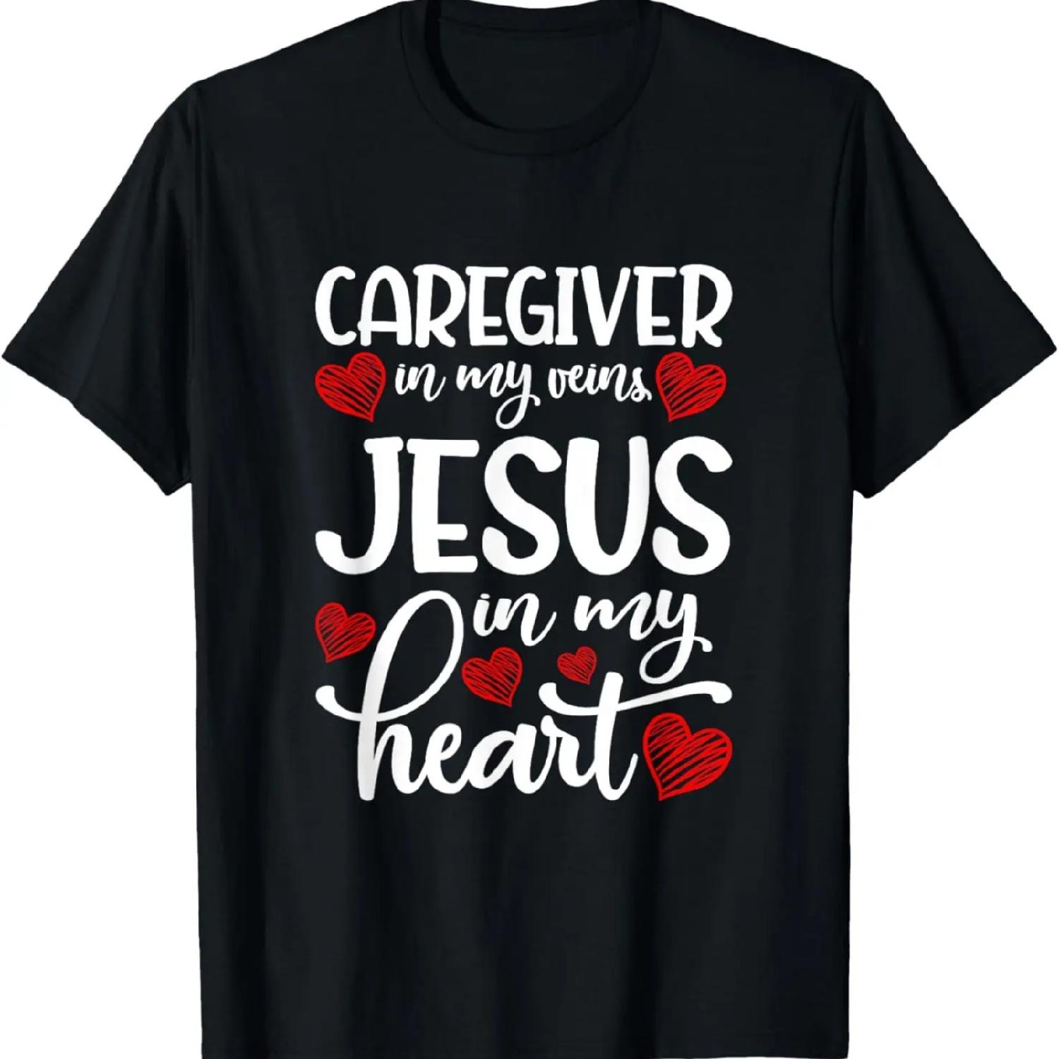 Caregiver in My Veins Inspirational Personal Care Aide T-Shirt XXXXXL чёрный
