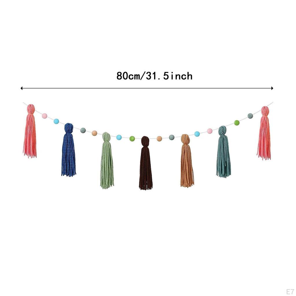 Boho Quastengirlande Dekoratives Banner Foto-Requisiten 31,5 Zoll Wandbehang Ornament für