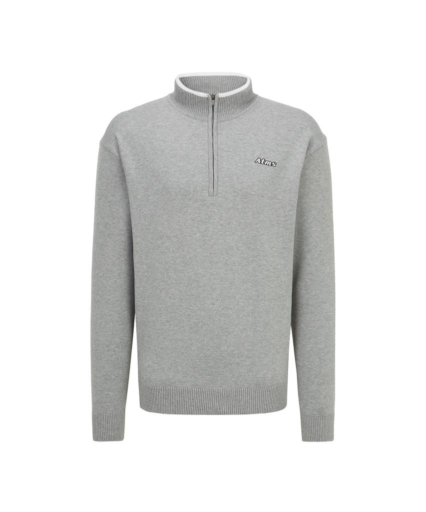 Antomas Atms Logo Knit Half Zip Men'S - Grey