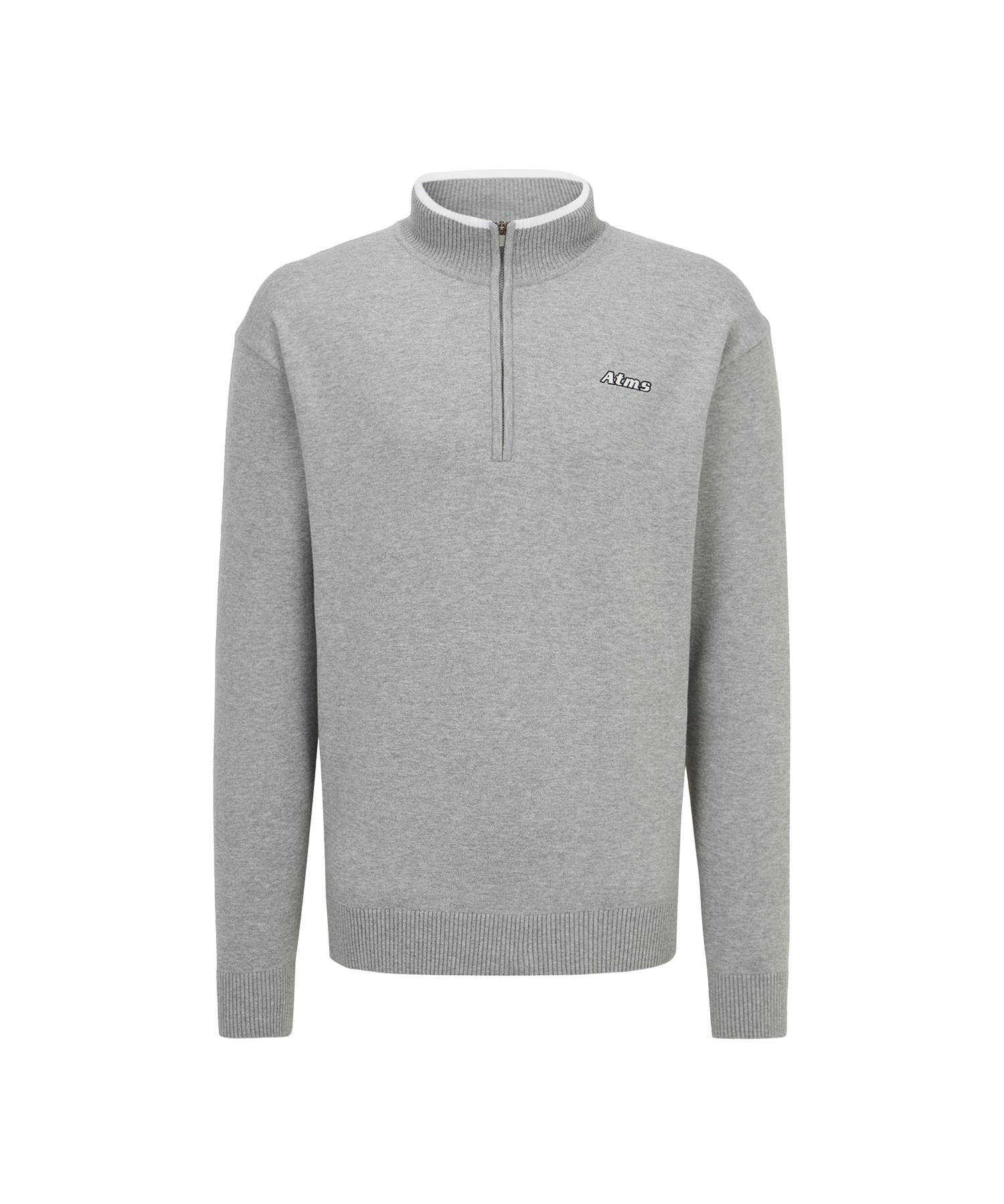 Antomas Atms Logo Knit Half Zip Men S - Grey M