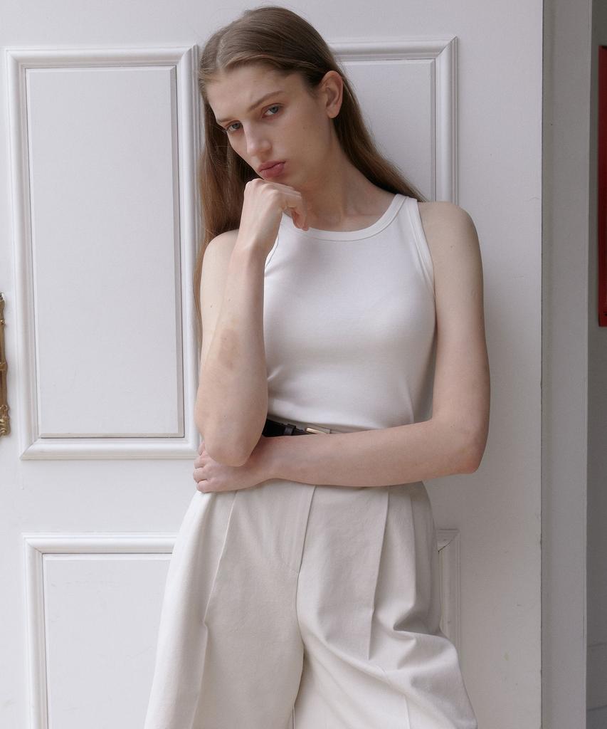 38COMEONCOMMON Round Rib Sleeveless (White)