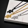 Colar Pingente de Cobra em Aço Inoxidável Personalizado para Mulheres, Pingente de Animal Cor Preto/Prata/Dourado, Joia Punk da Moda