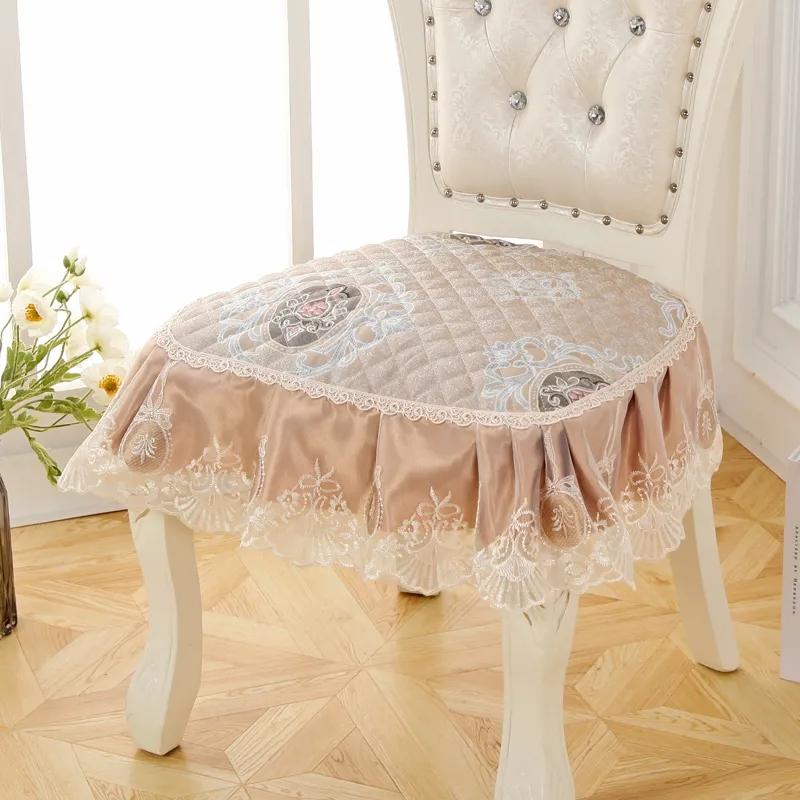 High-end European Dining Chair Non-slip Pad Household Thickened Universal Stool Mat Simple Lace Dining Chair Decorative Cushion