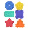 Silicone Sensory Stone Fidget Toy Portable Travel Anxiety Stress Relief Square Rectangle Triangle Round Star Textured Worry Stone Toy