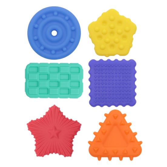 Silicone Sensory Stone Fidget Toy Portable Travel Anxiety Stress Relief Square Rectangle Triangle Round Star Textured Worry Stone Toy