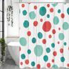 Red and Blue Polka Dot Shower Curtain, Bathroom Decorative Shower Curtain, Waterproof Shower Curtain with Hooks