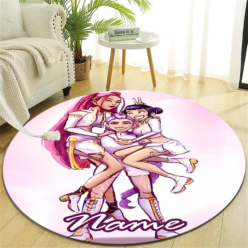Personalized K-KPop Demon Hunters Round Chair Office Rug - Perfect for Mat, Office Chair & More - Ideal Gift for Birthdays and Holidays