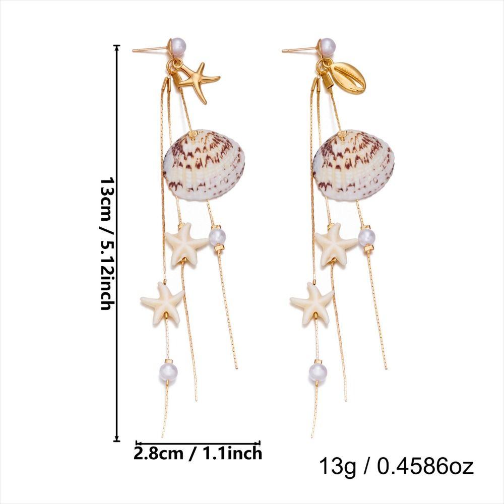 Drop Design Starfish Shell Earrings Bohemian Style Drop Earrings  Summer Season