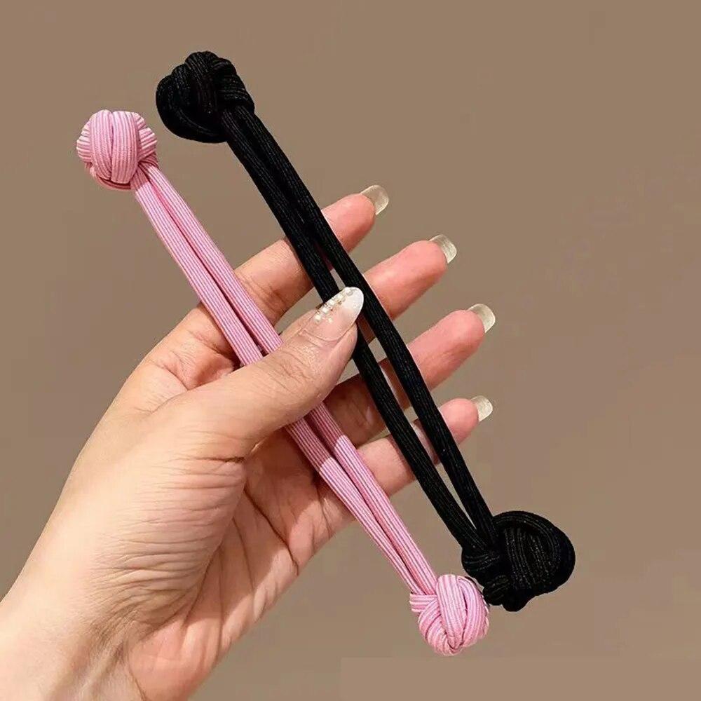 1 Pc/2 Pcs High Ponytail Rubber Bands Hair Band Elastic Head Rope for Women Scrunchies Hair Tie Knotted Hair Ropes Hair Accessories