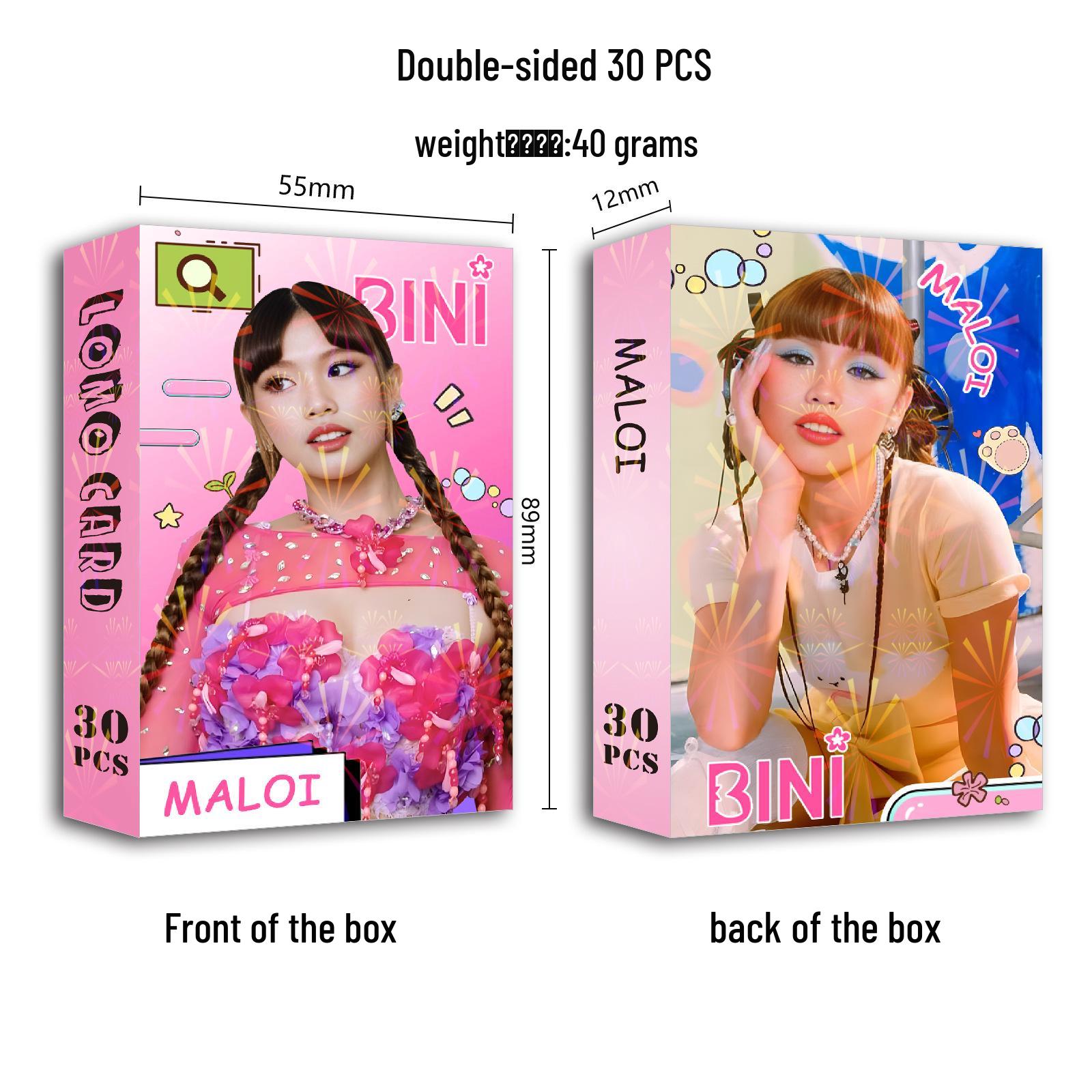 BINI Idol Group Photocards: 30 Mikha & Mali LOMO Cards