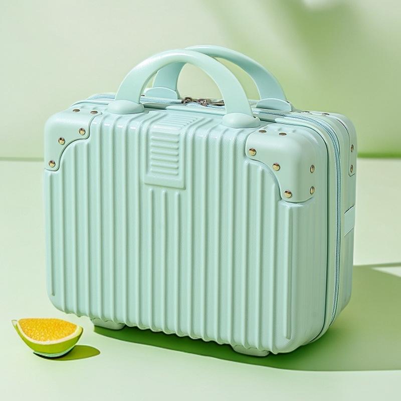 Small Suitcase, Mini Makeup Case 14-Inch Compact Case Souvenir Carry-On Storage Lockable Carry-On Cosmetic Bag