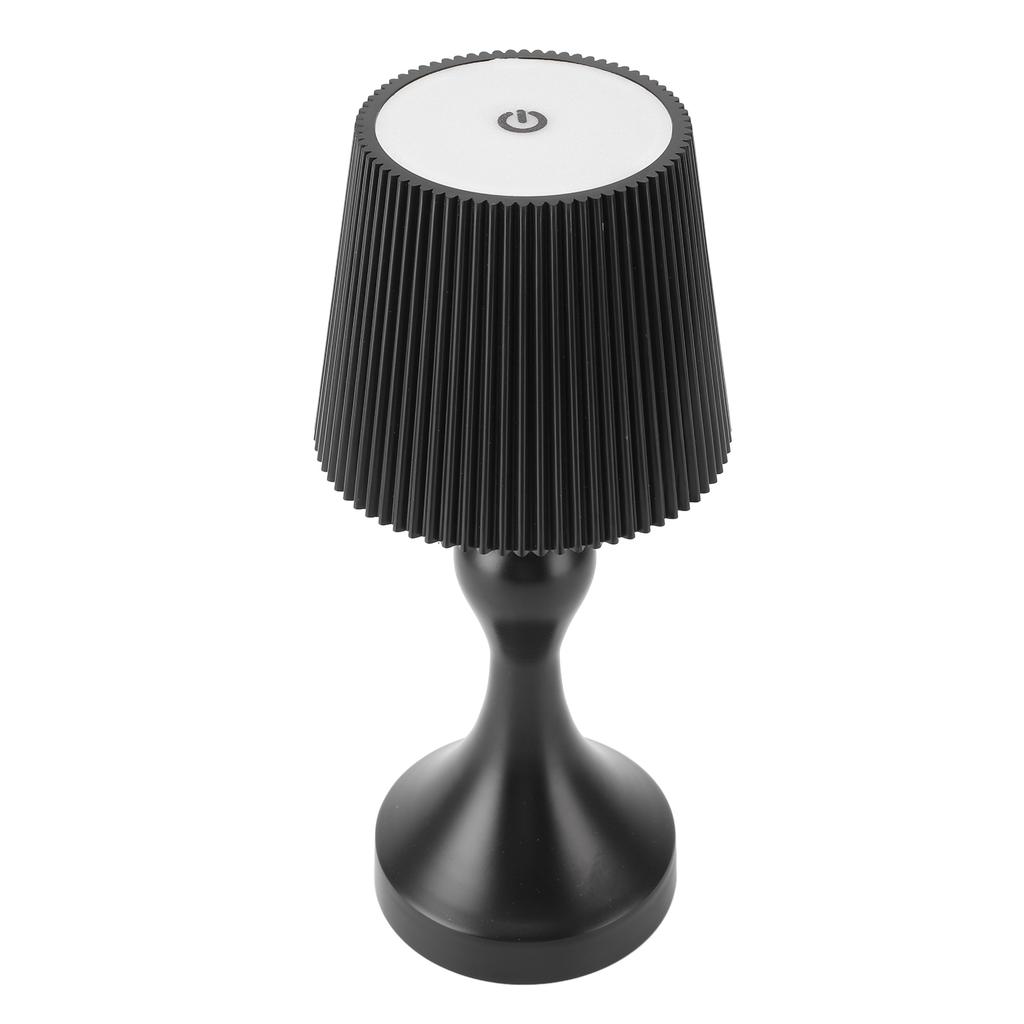LED Cordless Table Lamp Iron Plastic Pleated Touch Control Stepless Dimmable USB Rechargeable Nightstand Lamp for Bedroom Bar