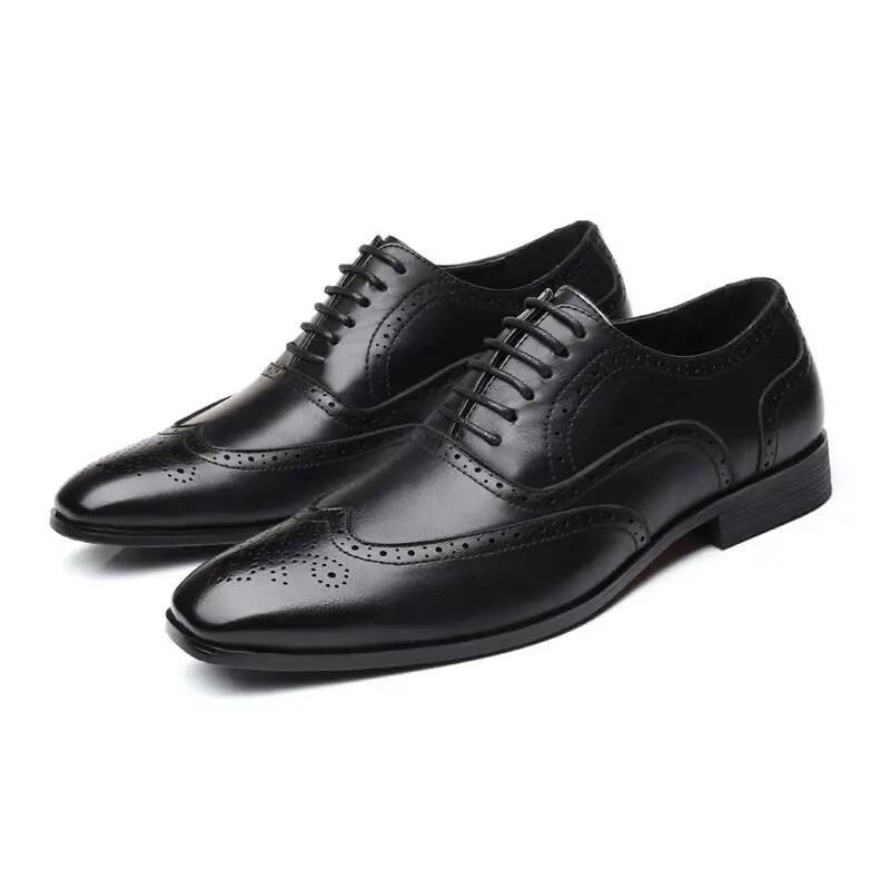 

Men s Classic Retro Shoes Mens Lace-Up Leather Dress Business Office Flats Men Wedding Party Oxfords Sizes 38-48 48