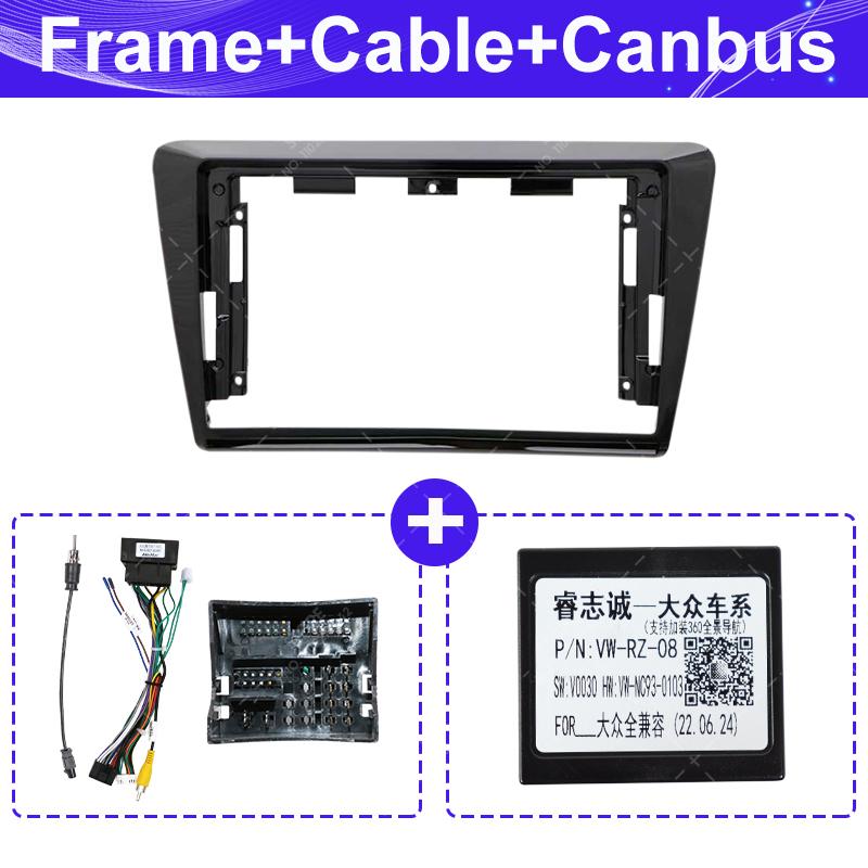 For Skoda Rapid Spaceback 2013-2019 Fascia Radio Dvd Stereo Cd Panel Dash Mounting Installation Trim Kit Face Frame Bezel with W