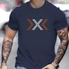 Men's Summer 100% Cotton Fashion Pattern Printed Loose Large Casual Round Neck Short Sleeve T-shirt Casual Letter Pattern Tops