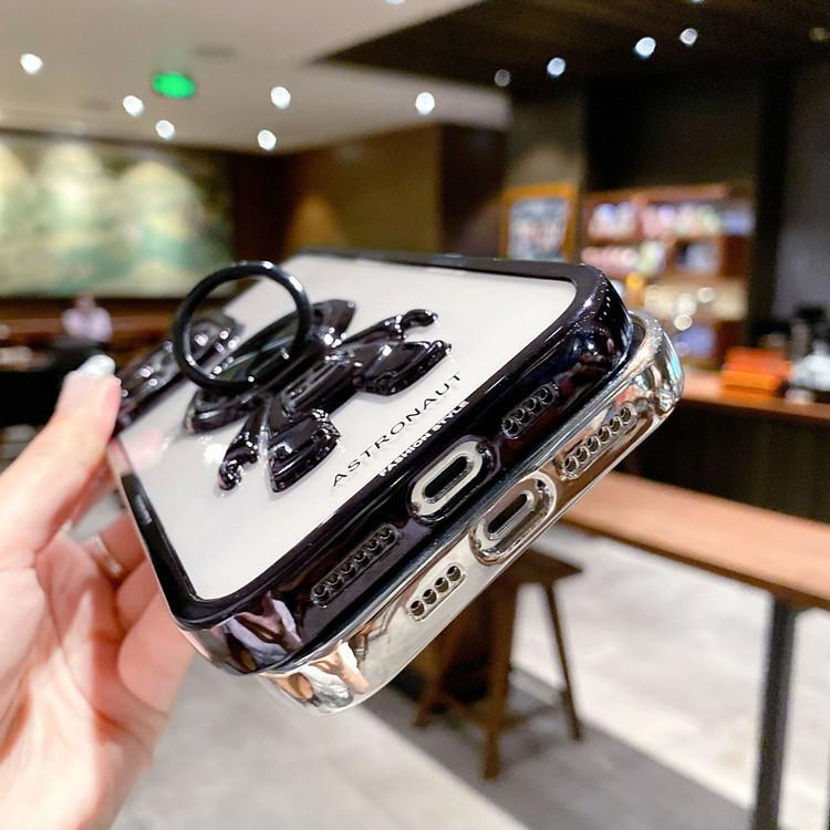Applicable To IPhone 15 Electroplated Astronaut Mobile Phone Case 14proMax Pupil Lens Apple 13 Bracket Protective Cover