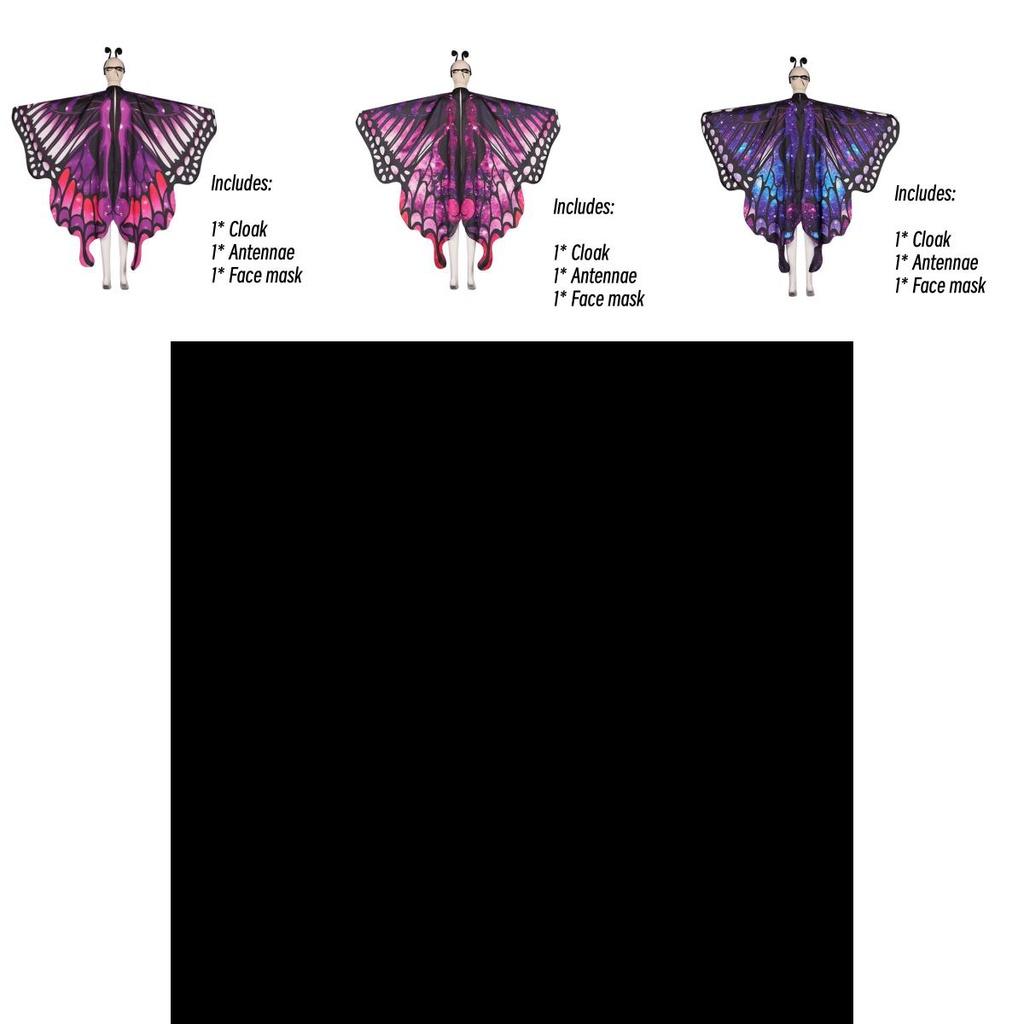 Colorful Butterfly Wings With Hood And Antennas For Stage Performance Fantasy And Whimsical Theme For 18-24 Year Olds Characters)