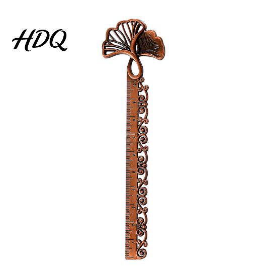 Classical Charm Bookmark Butterfly Ginkgo Ruler 2 in 1 Metal Measuring Page