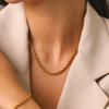 Euro-American Ins style 18k gold stainless steel thick rope bracelet for women, non-fading titanium steel necklace